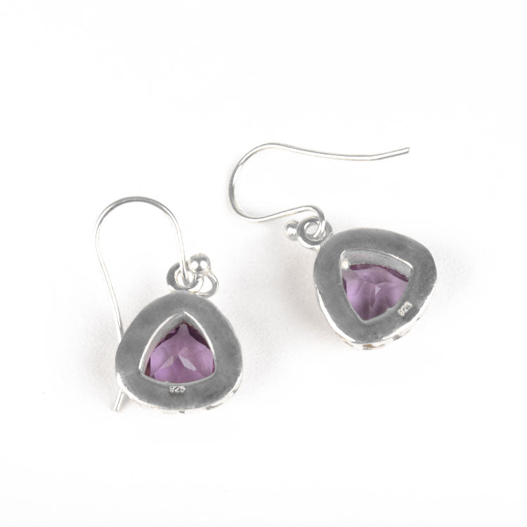 Triangular Amethyst Earrings