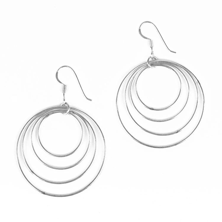 4 in 1 Silver Hoop Earrings