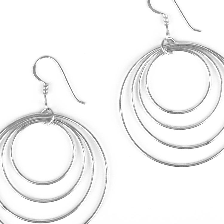 4 in 1 Silver Hoop Earrings