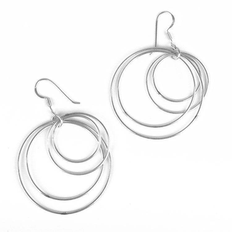 4 in 1 Silver Hoop Earrings