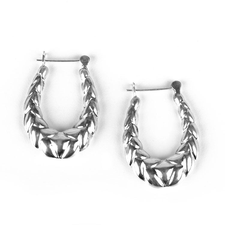 Fancy Hollow Sterling Silver Earrings