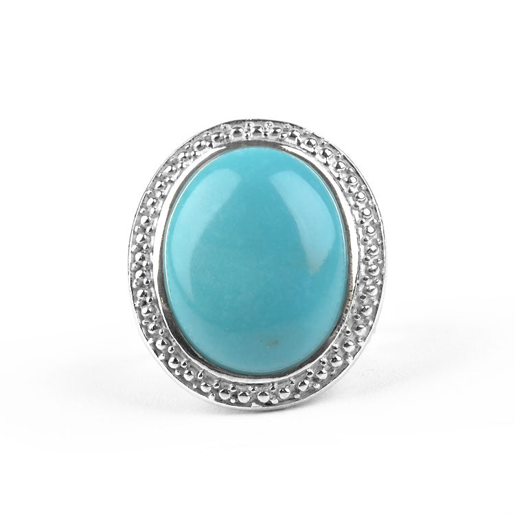 Unique Turquoise Cocktail Ring - Adjustable Size 8+