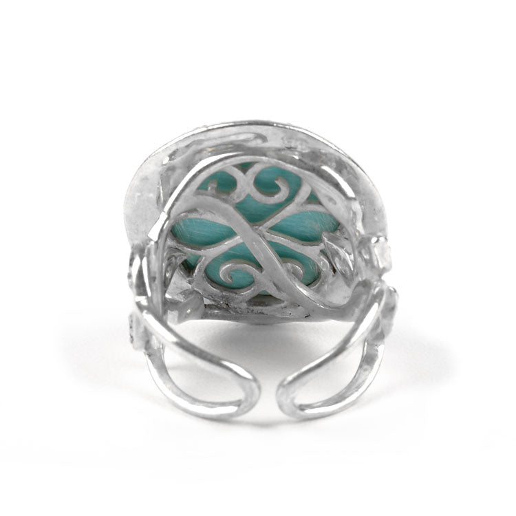 Unique Turquoise Cocktail Ring - Adjustable Size 8+