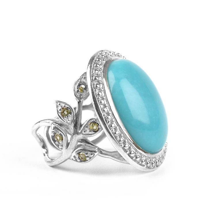 Unique Turquoise Cocktail Ring - Adjustable Size 8+