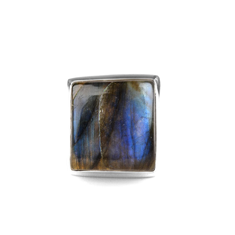Large Square Labradorite Ring