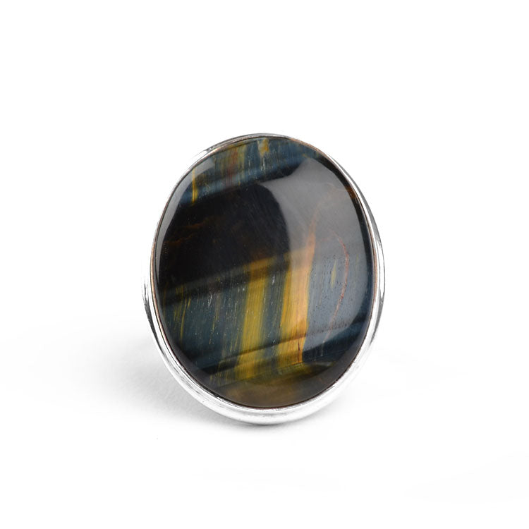 Large Hawk's Eye Gemstone Ring