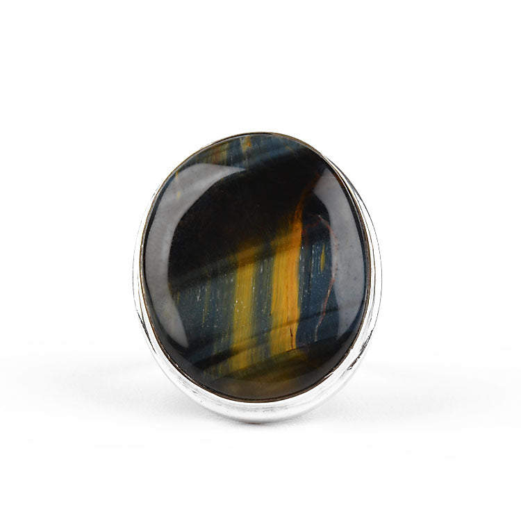Large Hawk's Eye Gemstone Ring