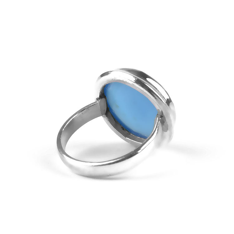 Round Chalcedony Gemstone Ring