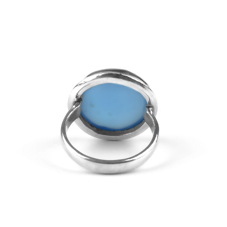 Round Chalcedony Gemstone Ring