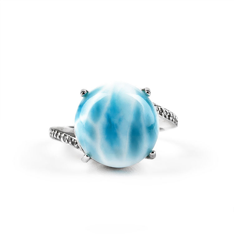 Elegant Larimar Gemstone Ring