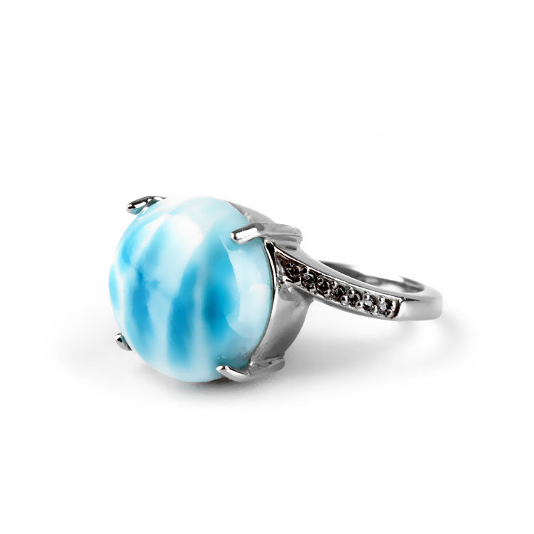 Elegant Larimar Gemstone Ring