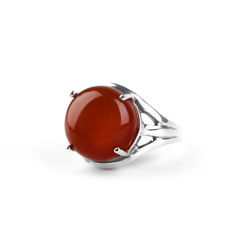 Elegant 4 Prong Carnelian Gemstone Ring