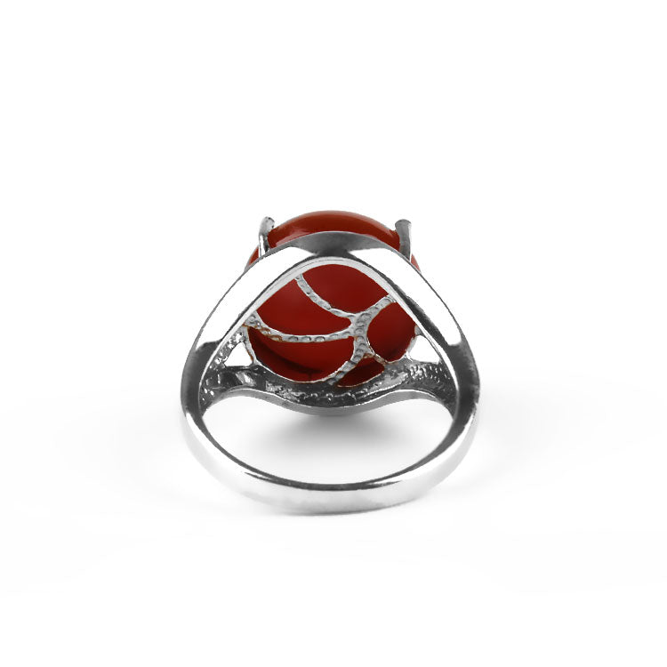 Elegant 4 Prong Carnelian Gemstone Ring