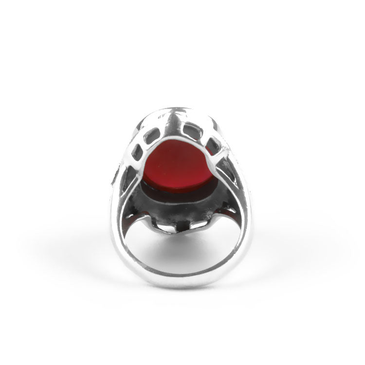 Exquisite Carnelian & Marcasite Ring