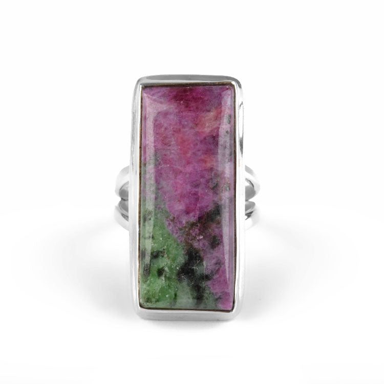 Rectangle Ruby-Zoisite Ring