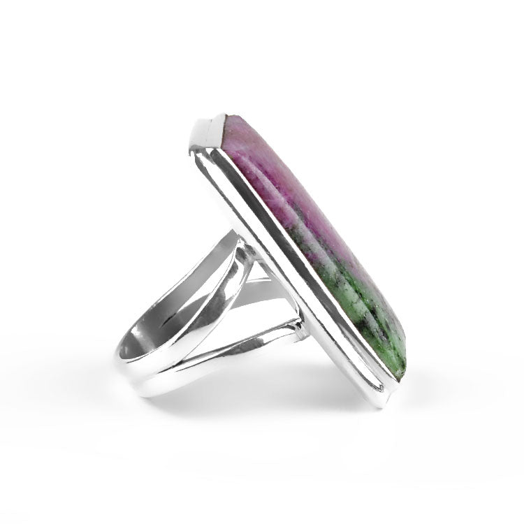 Rectangle Ruby-Zoisite Ring