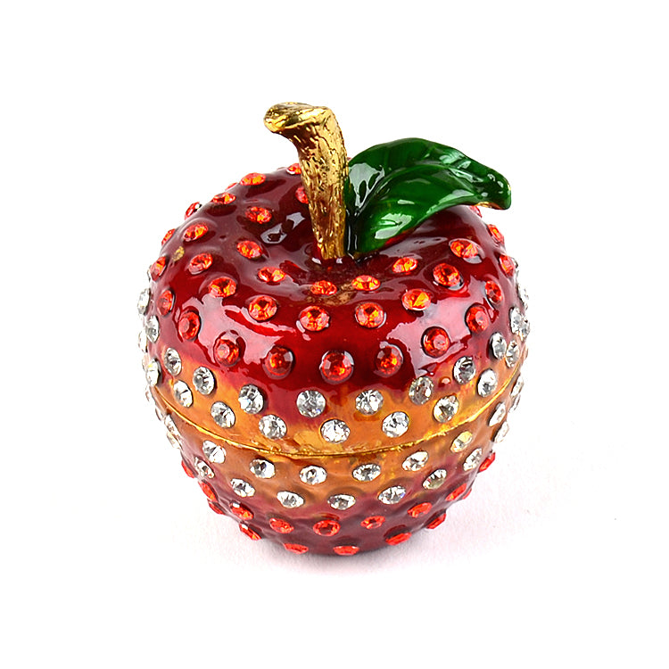 Teacher Gift Jeweled Apple Trinket Box