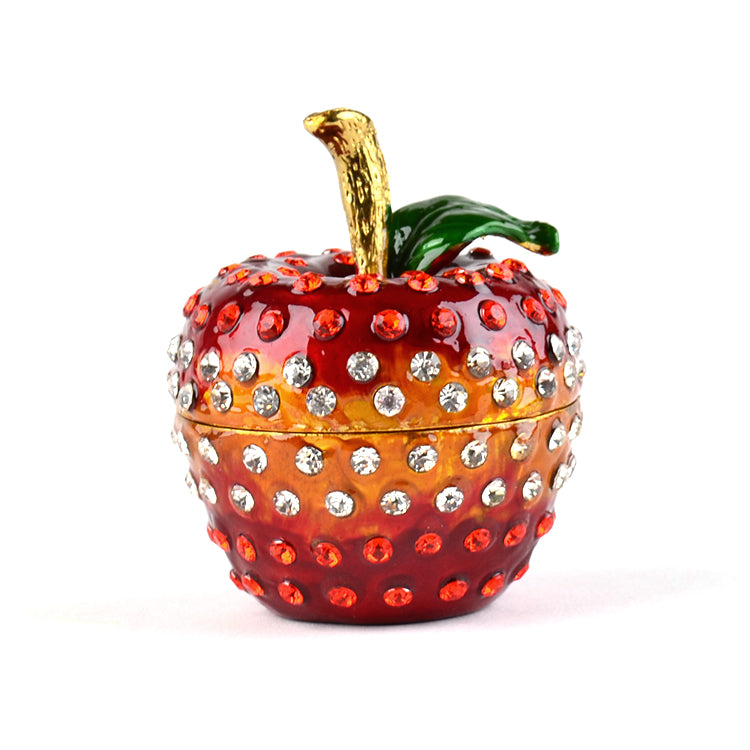 Teacher Gift Jeweled Apple Trinket Box
