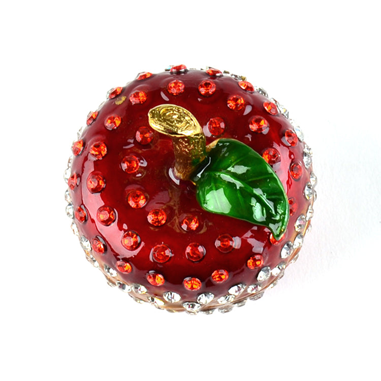 Teacher Gift Jeweled Apple Trinket Box