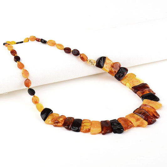 Multi-Colored Natural Amber Necklace