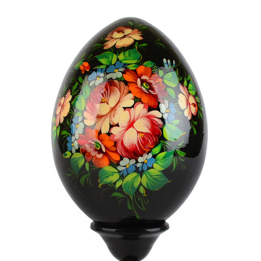 Floral Hand Painted Wooden Egg