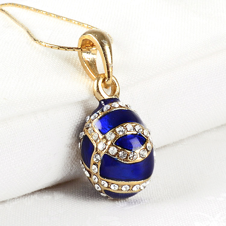 Small Blue Faberge Egg Pendant