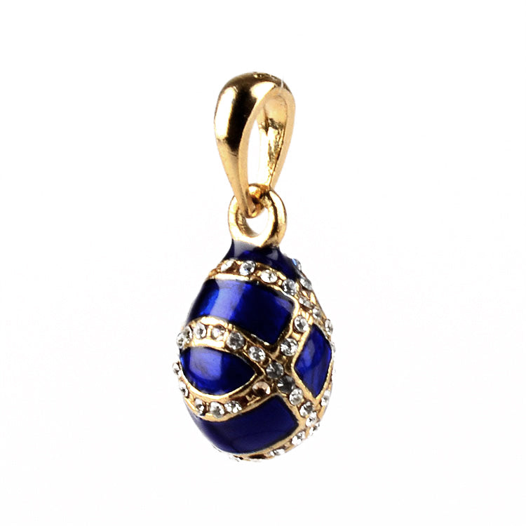 Small Blue Faberge Egg Pendant
