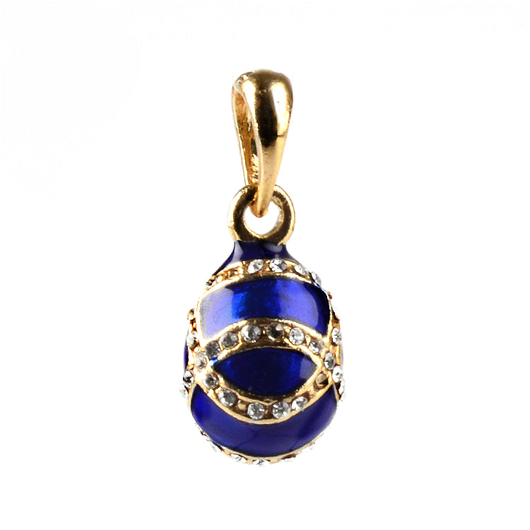 Small Blue Faberge Egg Pendant