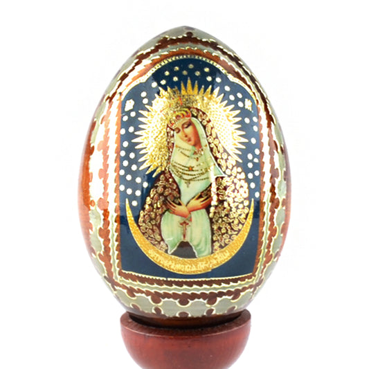 Wooden Icon Egg Madonna