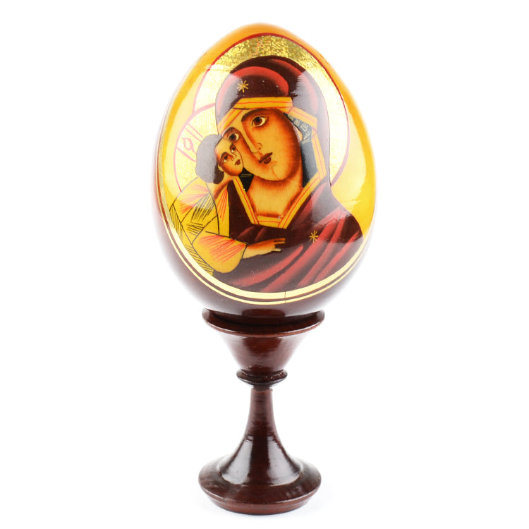 Holy Mother with Jesus Icon Egg
