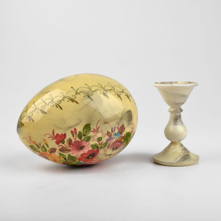 Blooming Flowers Egg on Stand