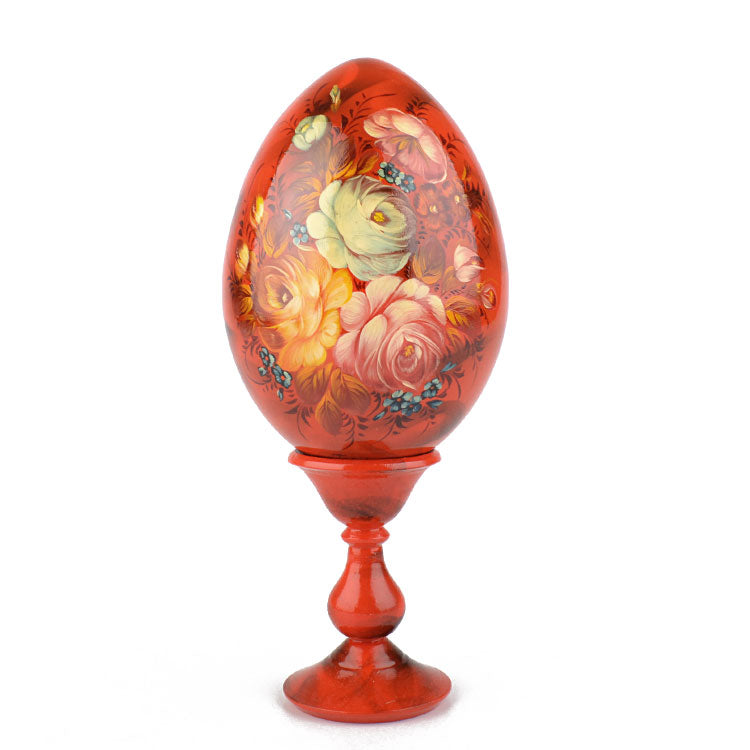 Flowery Wooden Egg