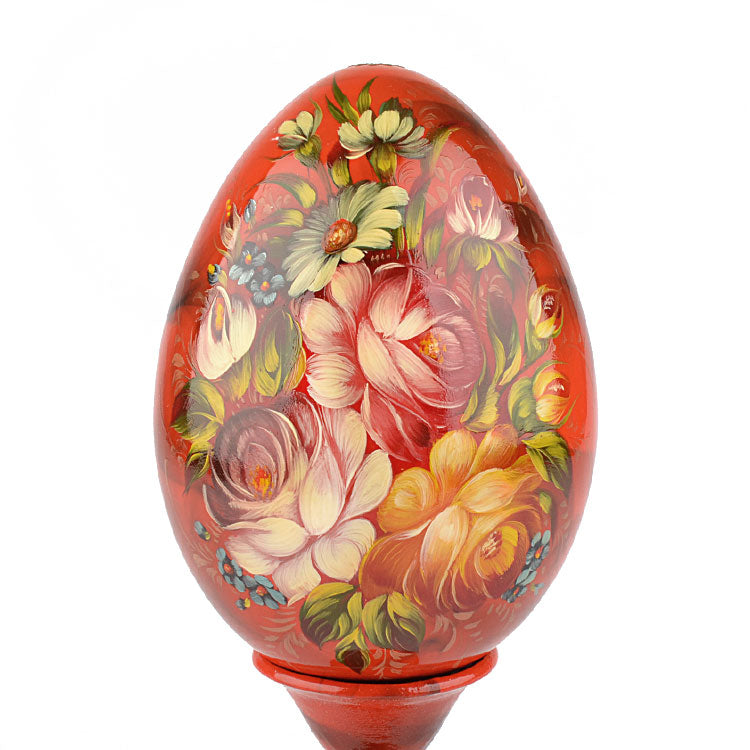 Flower Blossom Wooden Egg