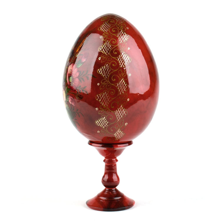 Decorative Floral Wooden Egg