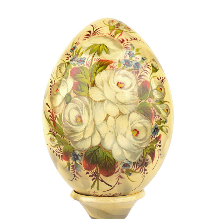 Decorative Egg With Flowers On Stand