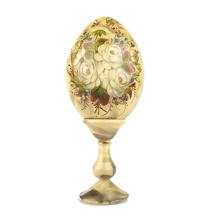 Decorative Egg With Flowers On Stand