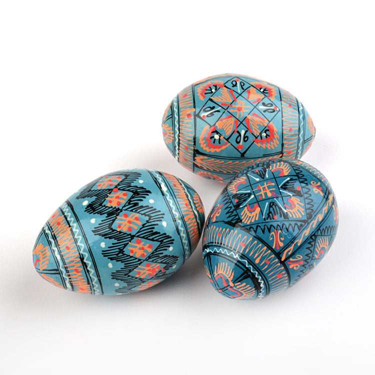 Blue Pysanky Eggs (3)