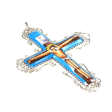 Finift Enamel Crucifix Pendant
