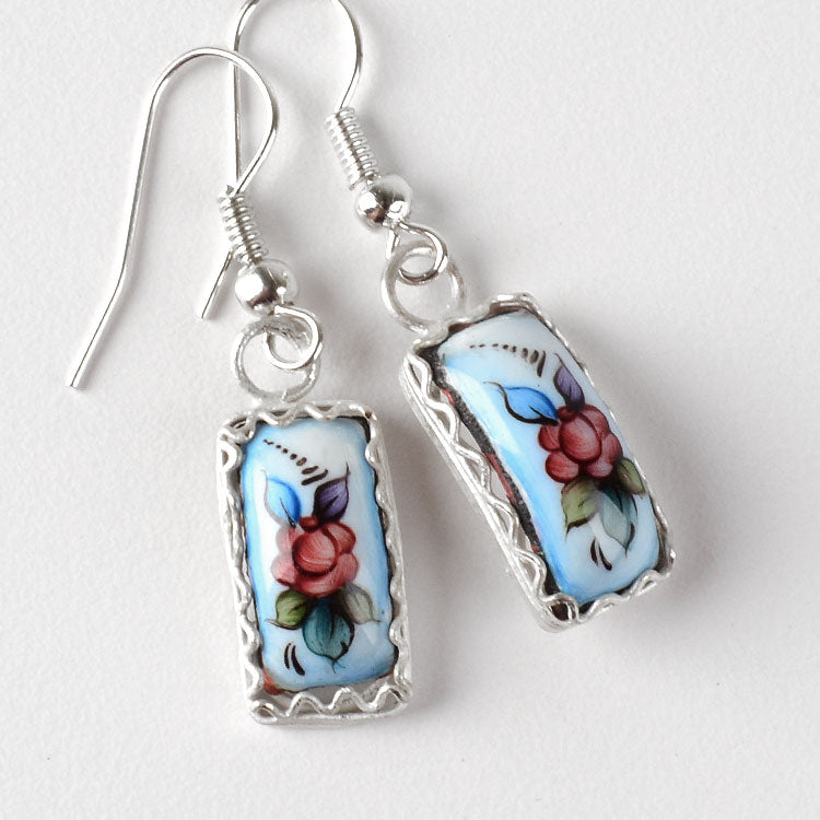 Blue Finift Hook Earrings