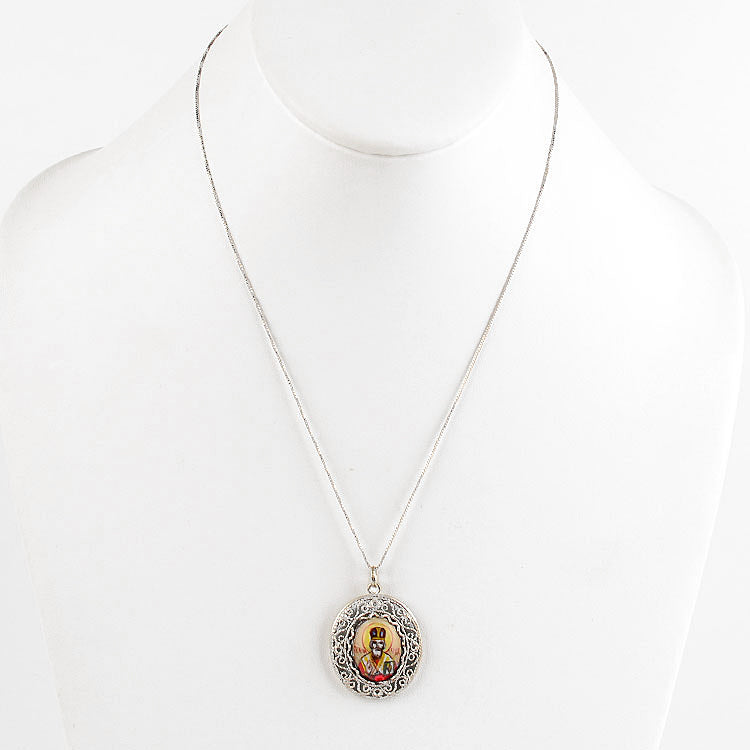 St. Nicholas Finift Icon Pendant