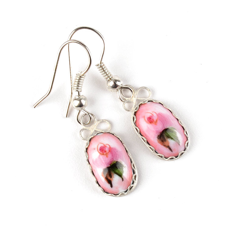 Small Pink Finift Earrings