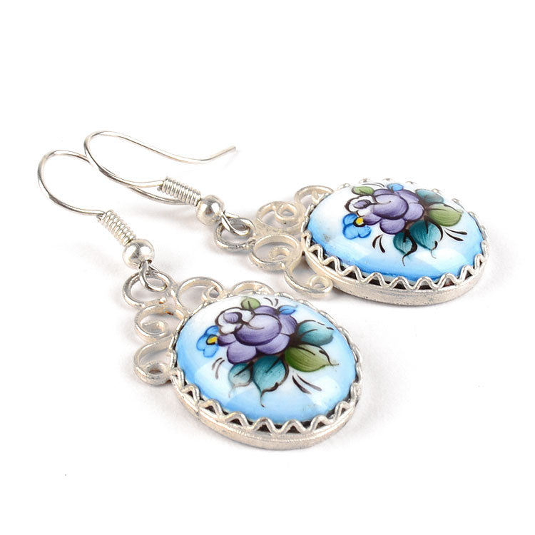 Blue Russian Finift Earrings