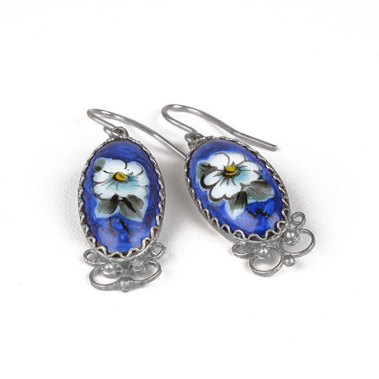Dark Blue Finift Earrings