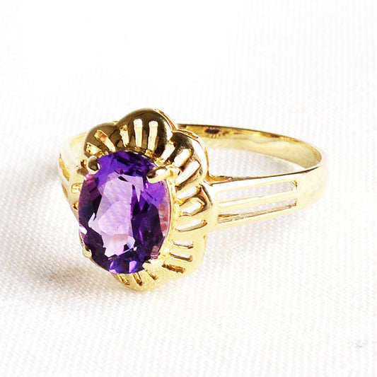 Amethyst Ring with 14K Gold