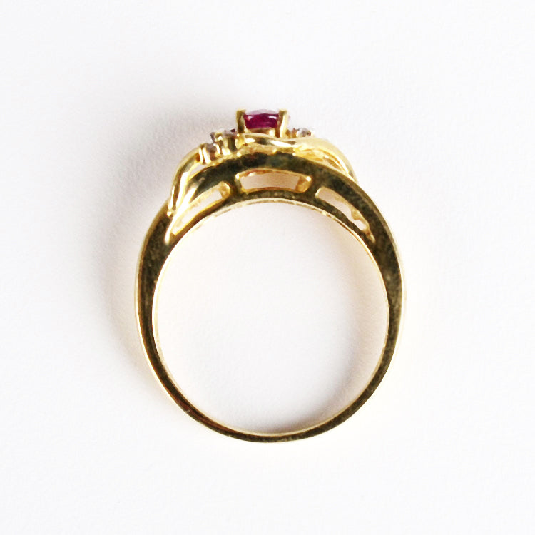 Size 7 Ruby in Gold Ring
