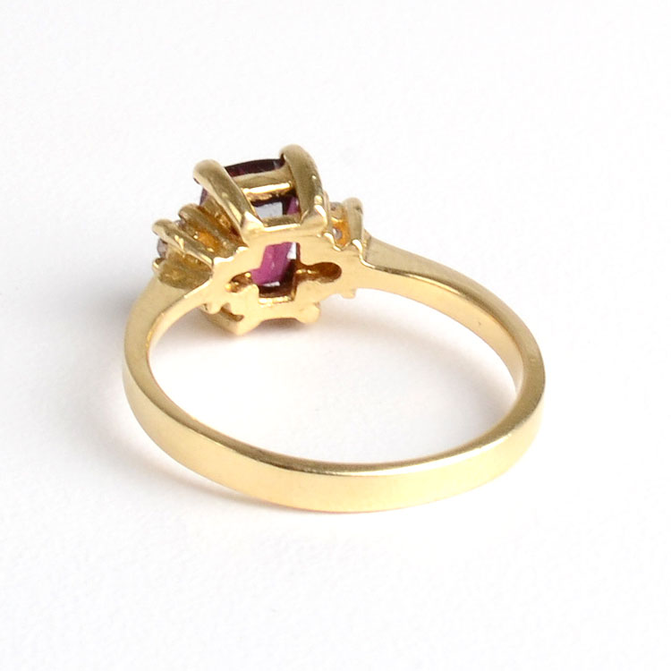 Garnet and Diamond Gold Ring