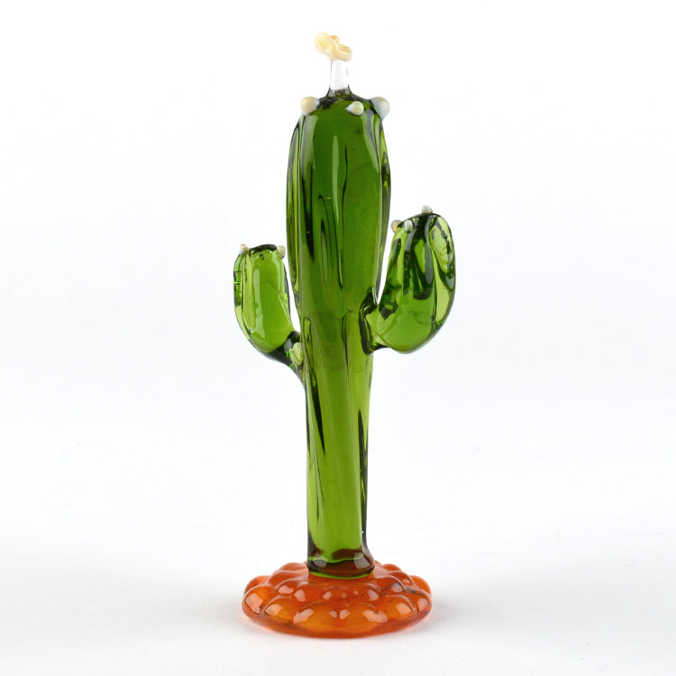 Blooming Saguaro Cactus Glass Figurine