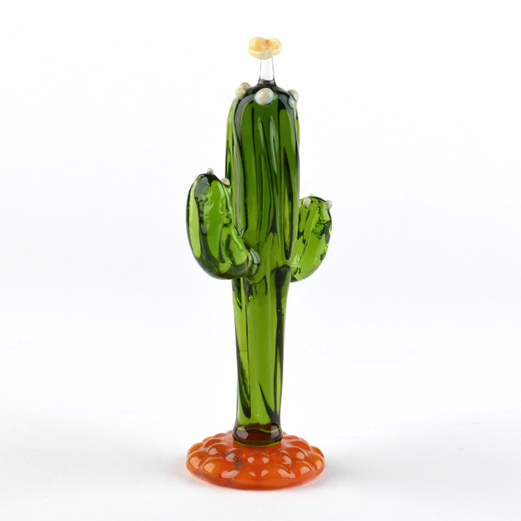 Blooming Saguaro Cactus Glass Figurine