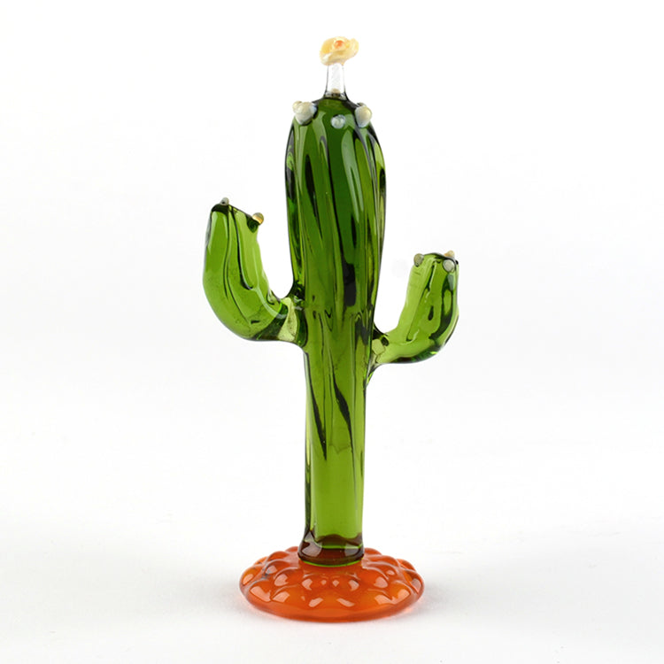 Blooming Saguaro Cactus Glass Figurine