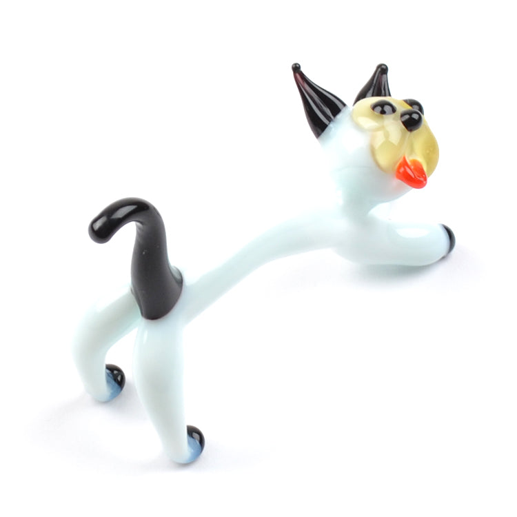 Stretching Cat Glass Figurine